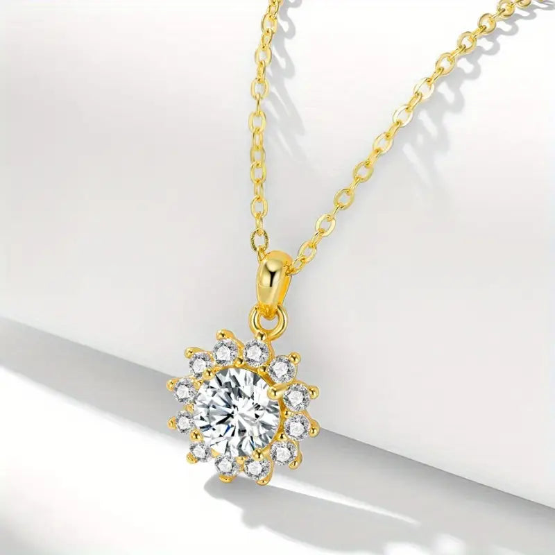 Lănțișor din Argint 925 cu Pandantiv Moisanit – Strălucire de Diamant